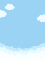 シンプルで可愛い縦長の空のイラスト