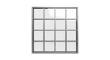 Modern grid window facade mock-up on white background