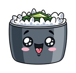 Sushi mascot positive kawaii character