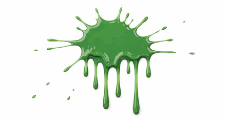 Isolated Need A Dripping goo. Sticky green slime splatter blob on white Background.