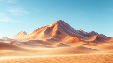 Naklejka premium Desert mountain landscape under sunny sky