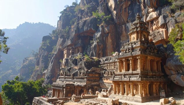 Badami cave temples ancient architecture India