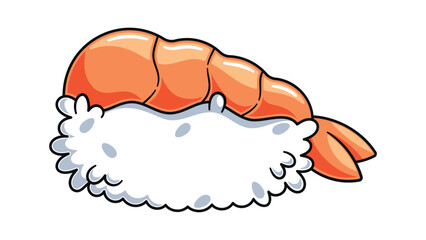 Exotic rice sushi decorated shrimp