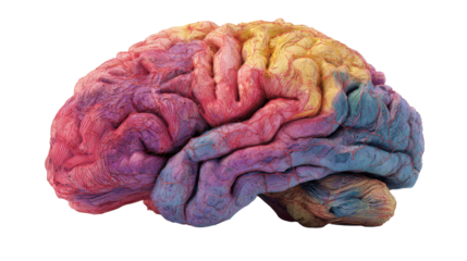 Colorful Human Brain on white background