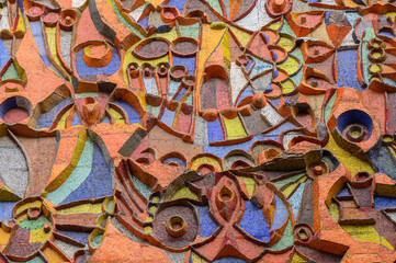 Old Soviet Mosaic on City Wall