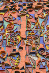 Fototapeta premium Vertical Old Soviet Mosaic Wall