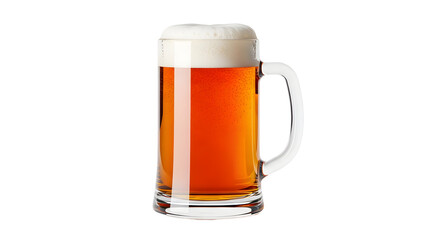 Beer Mug with Foam On White