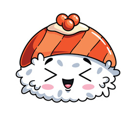 Funny laughing japanese sushi character