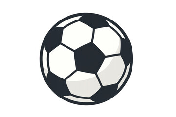 Soccer ball graphic illustration with classic black and white pentagon and hexagon pattern, representing sports, game, and competition