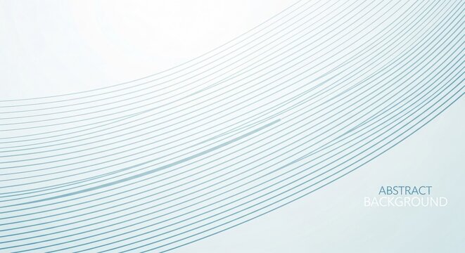 Abstract light blue lines create a flowing wave pattern isolated on white background