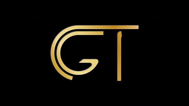 Stylized lowercase G and T with reflections, connected by a single line. Idea for a logo, emblem, or creative design