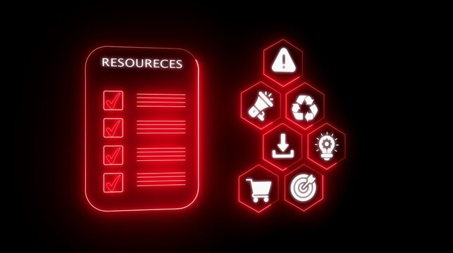 Resources Concept, glowing connections in different places .Business, Technology, Internet and network concept. Abstract technology background,