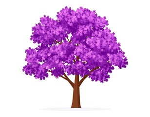 Vibrant purple tree illustration