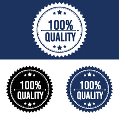 Hundred percent quality seal badge for product guarantee Vector