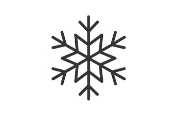 Snowflake outline icon symbolizing winter, cold, frost, and christmas season elements on transparent background