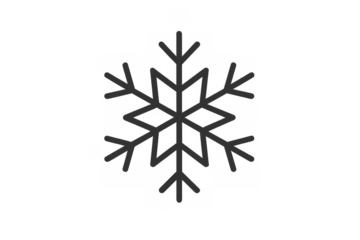 Snowflake outline icon symbolizing winter, cold, frost, and christmas season elements on transparent background