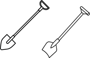 Garden hoe line art icon illustration