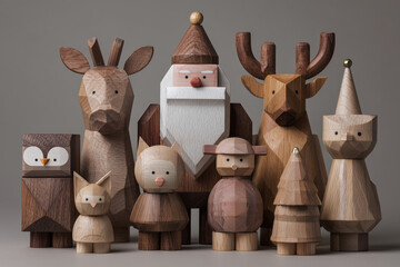 Christmas and New Year wooden children's toys