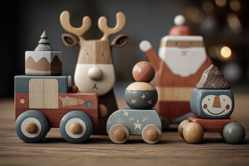 Christmas and New Year wooden children's toys