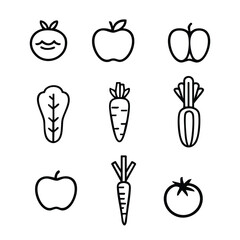 Vegan Day Icons Vector