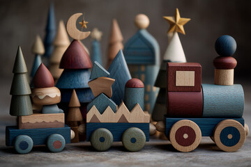 Christmas and New Year wooden children's toys