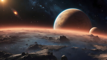 Beautiful outer space planet background 