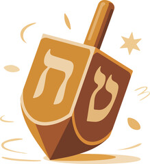 Hanukkah Dreidel Spinning Toy Illustration