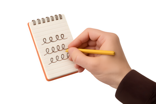 hand with pen and paper