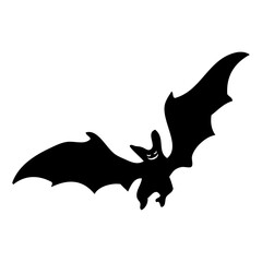 Stylized bat mascot with spread wings, bold black silhouette art