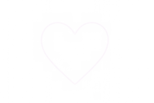 Heart outline icon symbolizing love, romance, passion, and health, simple white drawing on transparent background