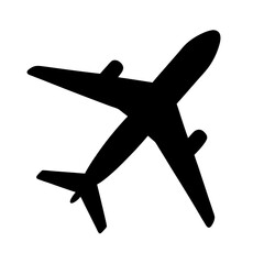 Modern silhouette airplane vector illustration for travel and aviation concepts