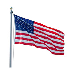 The american flag waving proudly isolated on transparent background, a symbol of freedom, democracy, and the united states of america, a patriotic emblem