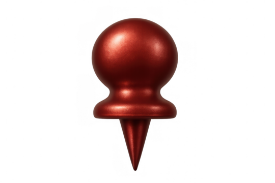 Red map pin 3d rendering indicating location, destination, route, and important point on a transparent background