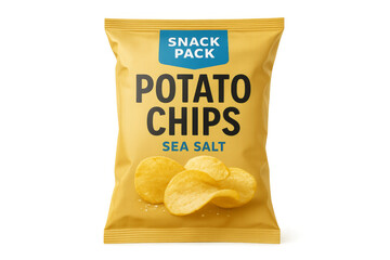 Snack pack potato chips bag with sea salt flavor