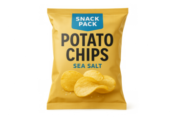 Snack pack potato chips bag with sea salt flavor