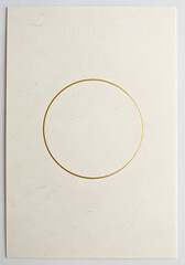 Cream Textured Paper with Thin Gold Circle Detail
