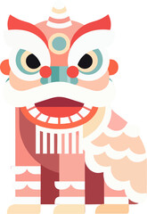lion dance flat design, lion dance performances symbolizing successful, bring good luck and fortune
