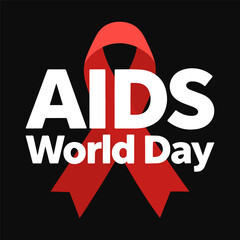 AIDS World Day bow typography, vector art illustration.