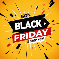 Black Friday banner particles, vector art illustration.