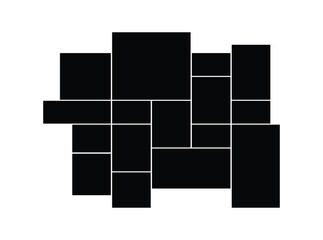 Templates collage 16 frame photos of a square and rectangle shape . Photo album or memory wall idea for banner, poster, mockup, flyer, brochure.