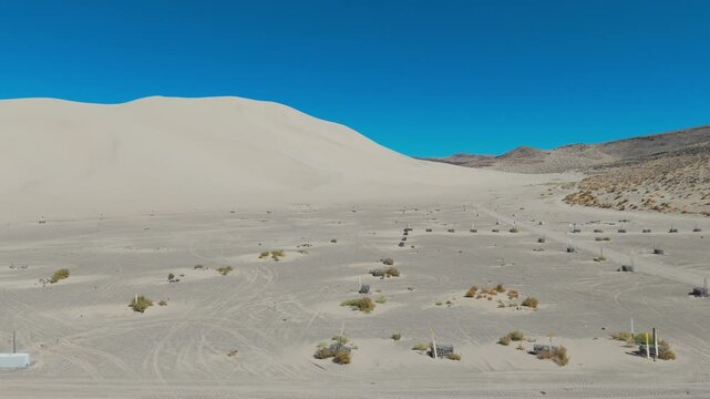 4K Drone Aerial of Sand Mountain, Fallon Nevada &ndash; Empty Desert Landscape, Rising  Establishing Shots