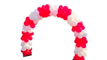 Colorful Balloons Arc Isolated on White Background with Copy Text Space. Decorative Party Element for Celebrations, Events, and Festive-Inspired Designs. PNG File