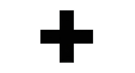 Obraz premium Simple black cross symbol on a white background, suitable for medical contexts