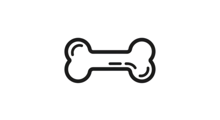 Simple dog bone icon on a plain background, suitable for pet-related designs