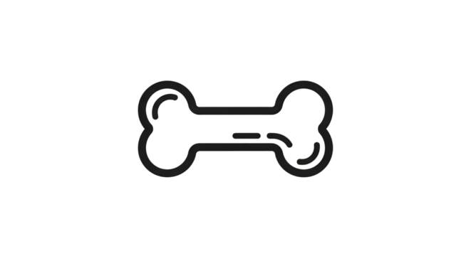 Simple dog bone icon on a plain background, suitable for pet-related designs