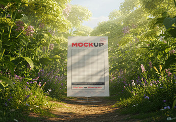 Poster Mockup on Nature Trail Path