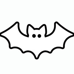 Halloween icon black Vampire Bat outline isolated background, occult, halloween, horror, goth, metal, punk, emo