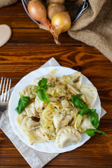 Homemade dumplings with delicious filling and seasonings
