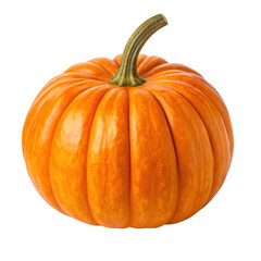 Fototapeta premium A vibrant orange pumpkin isolated on transparent background, perfect for autumn decor