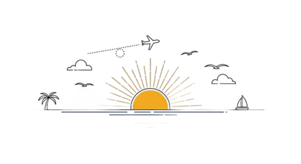 Vibrant sunrise over tranquil waters with silhouettes of mountains and clouds